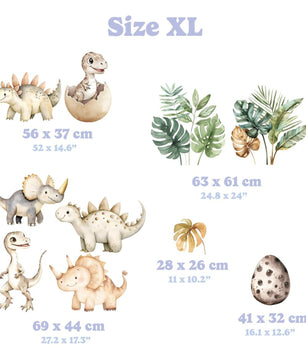 Vinilos decorativos Adhesivos infantiles de pared de dinosaurios huevo acuarela