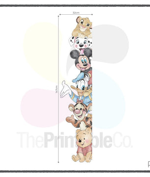 Vinilos decorativos Adhesivos infantiles de Pared mickey acuarela con sus amigos lado de puerta
