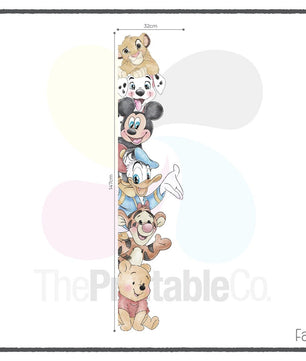 Vinilos decorativos Adhesivos infantiles de Pared mickey acuarela con sus amigos lado de puerta