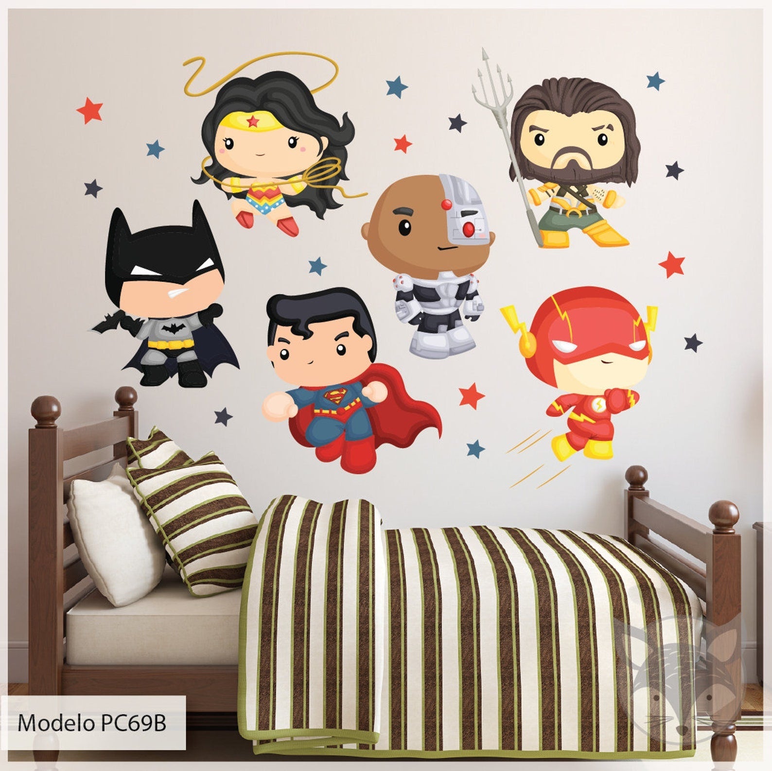 Vinilos decorativos Adhesivos infantiles de pared superheroes
