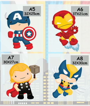 Vinilos decorativos Adhesivos infantiles de pared superheroes