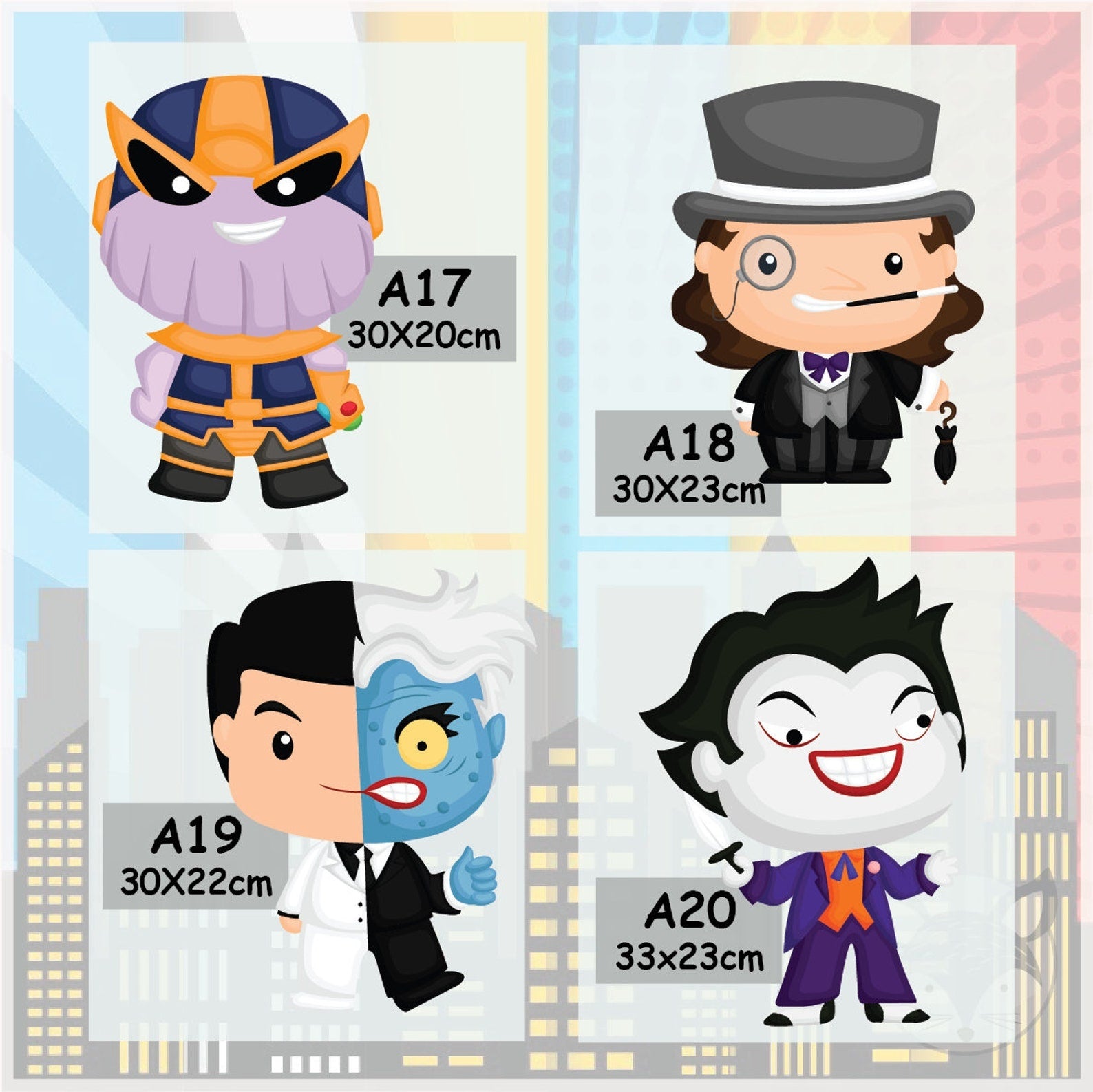 Vinilos decorativos Adhesivos infantiles de pared superheroes