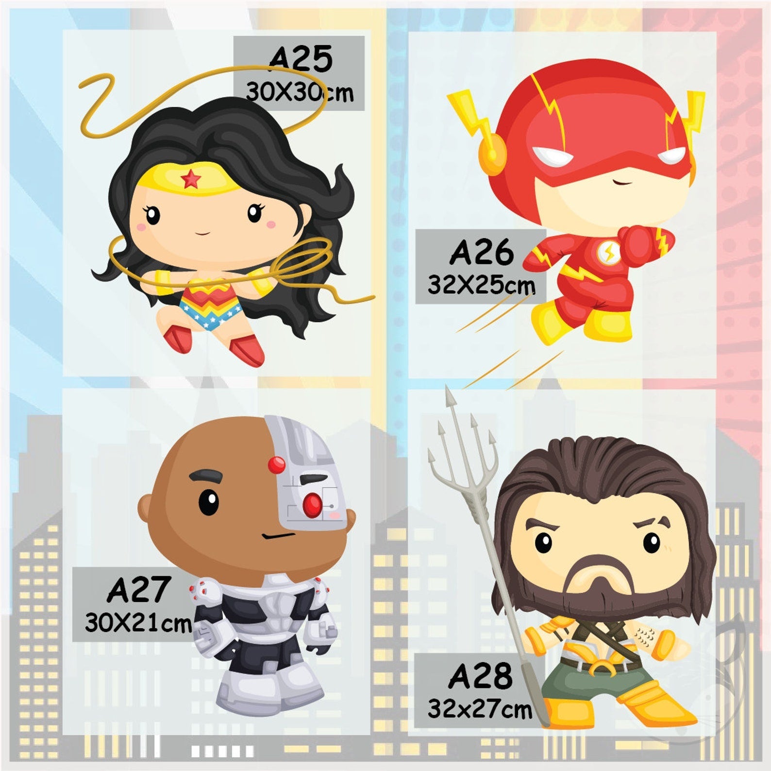 Vinilos decorativos Adhesivos infantiles de pared superheroes