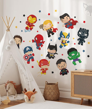 Vinilos decorativos Adhesivos infantiles de pared superheroes