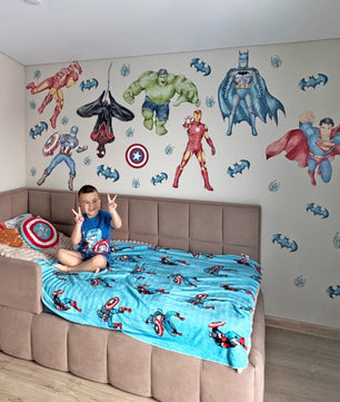 Vinilos decorativos Adhesivos infantiles de pared superheroes acuarela