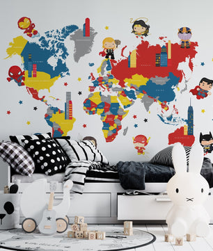 mapa mundi Superheroes