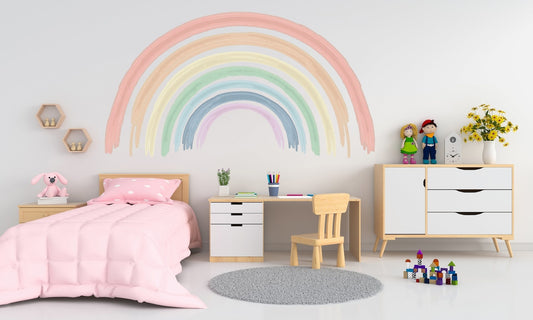 Vinilos decorativos Adhesivos infantiles de Pared arcoiris acuarelado