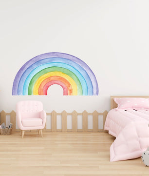 Vinilos decorativos Adhesivos infantiles de Pared arcoiris colorido acuarelado