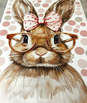 Vinilos decorativos Adhesivos infantiles de Pared Coneja con lazo y lentes