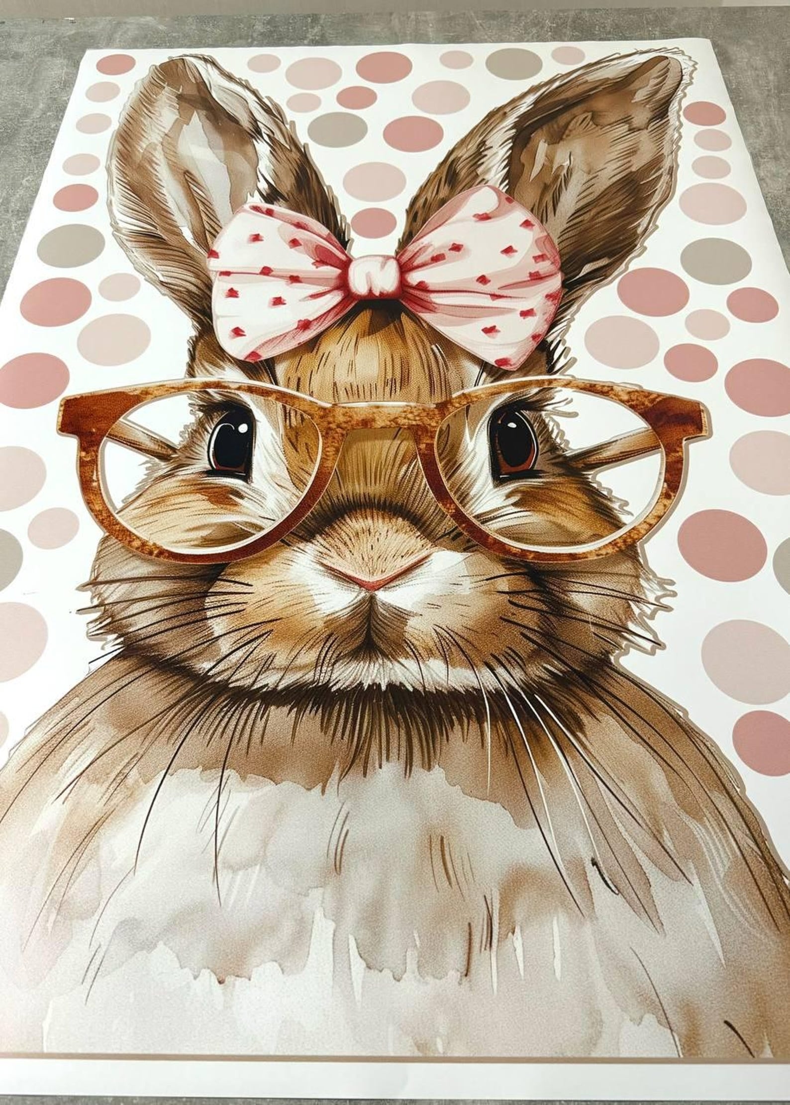 Vinilos decorativos Adhesivos infantiles de Pared Coneja con lazo y lentes