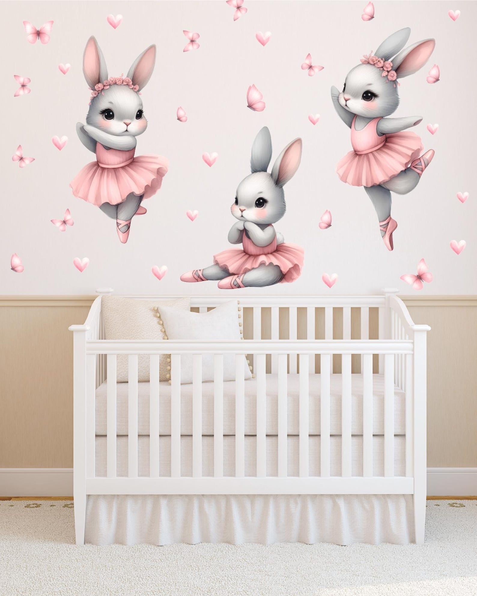 Vinilos decorativos Adhesivos infantiles de Pared Conejas bailarinas