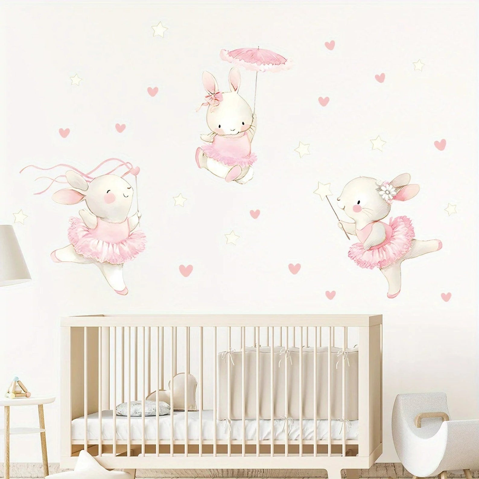 Vinilos decorativos Adhesivos infantiles de Pared Conejas bailarinas de ballet