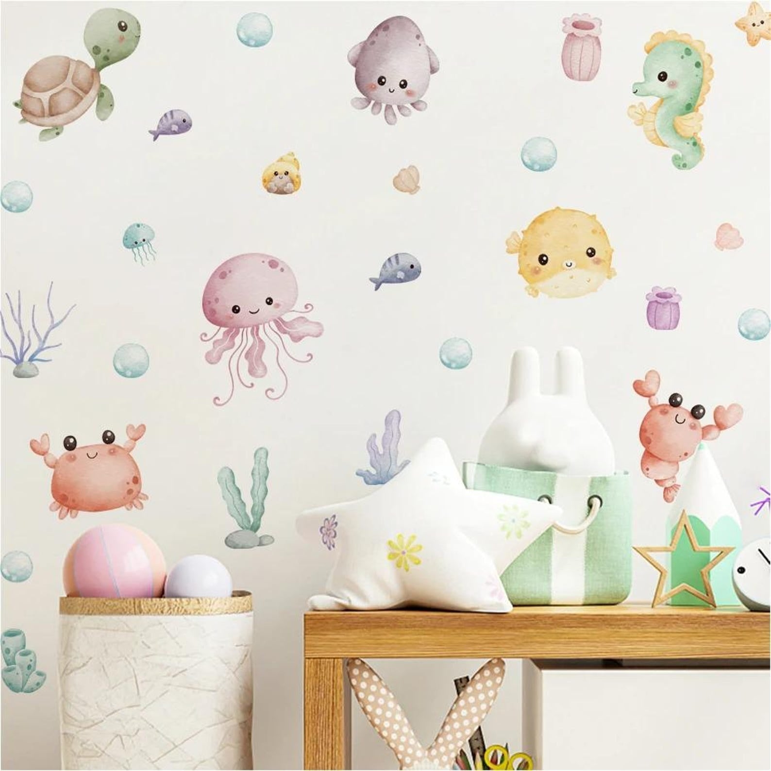 Vinilos decorativos Adhesivos infantiles de Pared princesas castillo marino