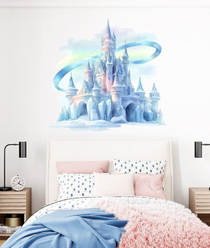 Vinilos decorativos Adhesivos infantiles de Pared princesas castillo de hielo azul