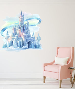 Vinilos decorativos Adhesivos infantiles de Pared princesas castillo de hielo azul