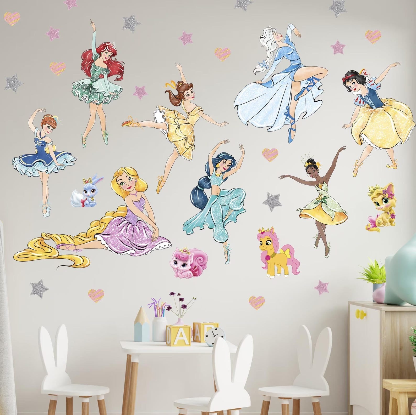 Vinilos decorativos Adhesivos infantiles de Pared princesas bailarinas