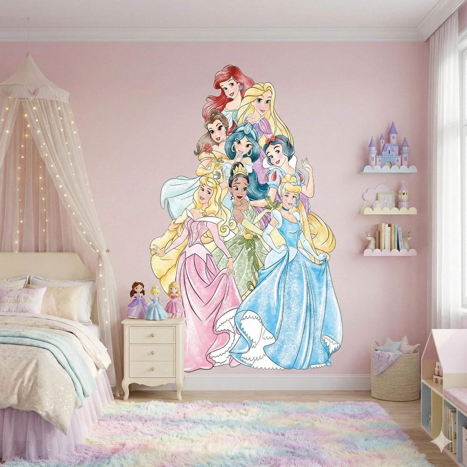 Vinilos decorativos Adhesivos infantiles de Pared princesas posando