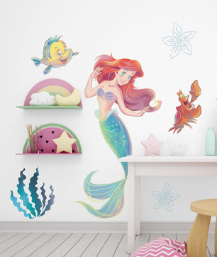 Vinilos decorativos Adhesivos infantiles de Pared princesas ariel bajo el mar