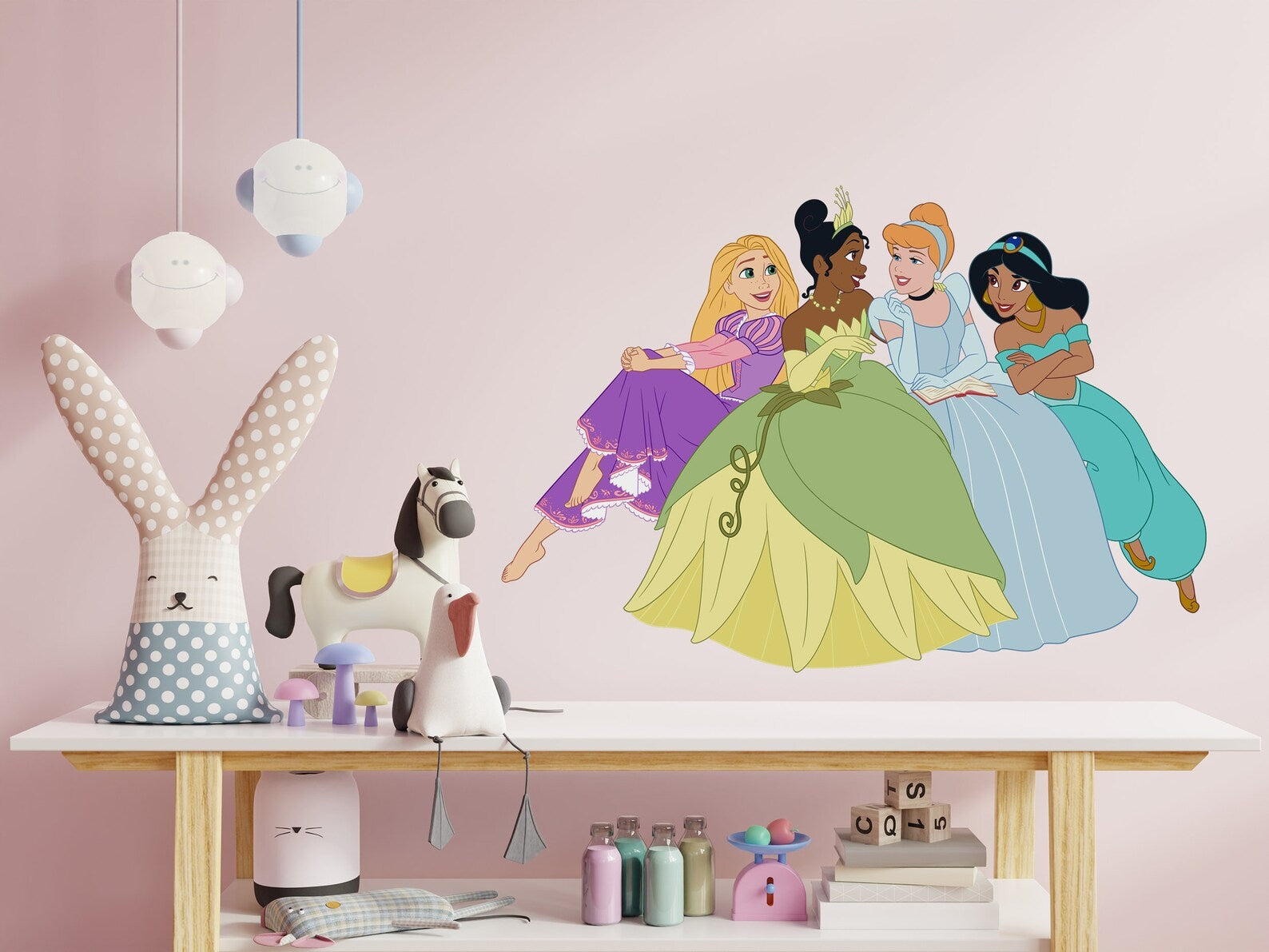 Vinilos decorativos Adhesivos infantiles de Pared princesas mirandose
