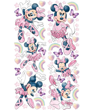 Vinilos decorativos Adhesivos infantiles de Pared minnie conjunto con estrellas
