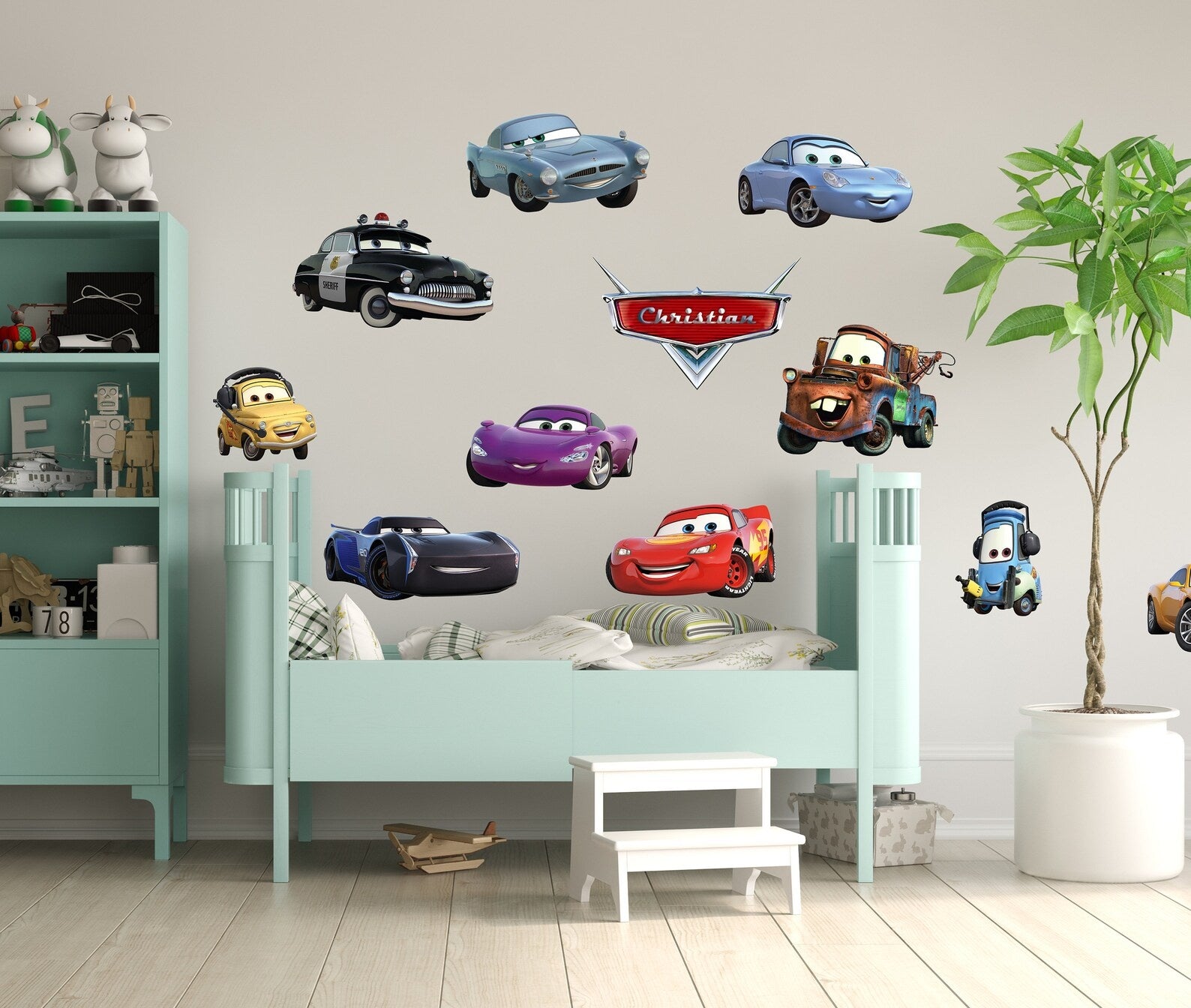 Vinilos decorativos Adhesivos infantiles de Pared Carro cars 2