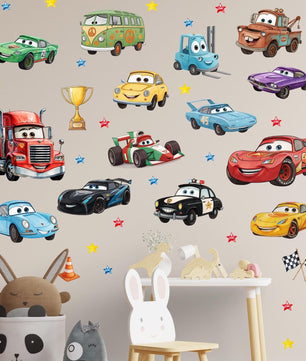 Vinilos decorativos Adhesivos infantiles de Pared Carro cars 3