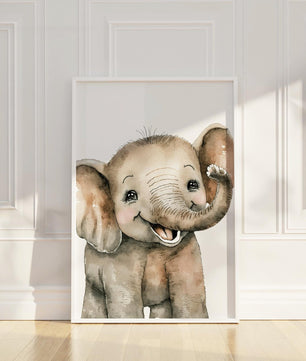 Cuadros Decorativos infantiles Modernos Animales Sonrientes Leon, Jirafa Elefante
