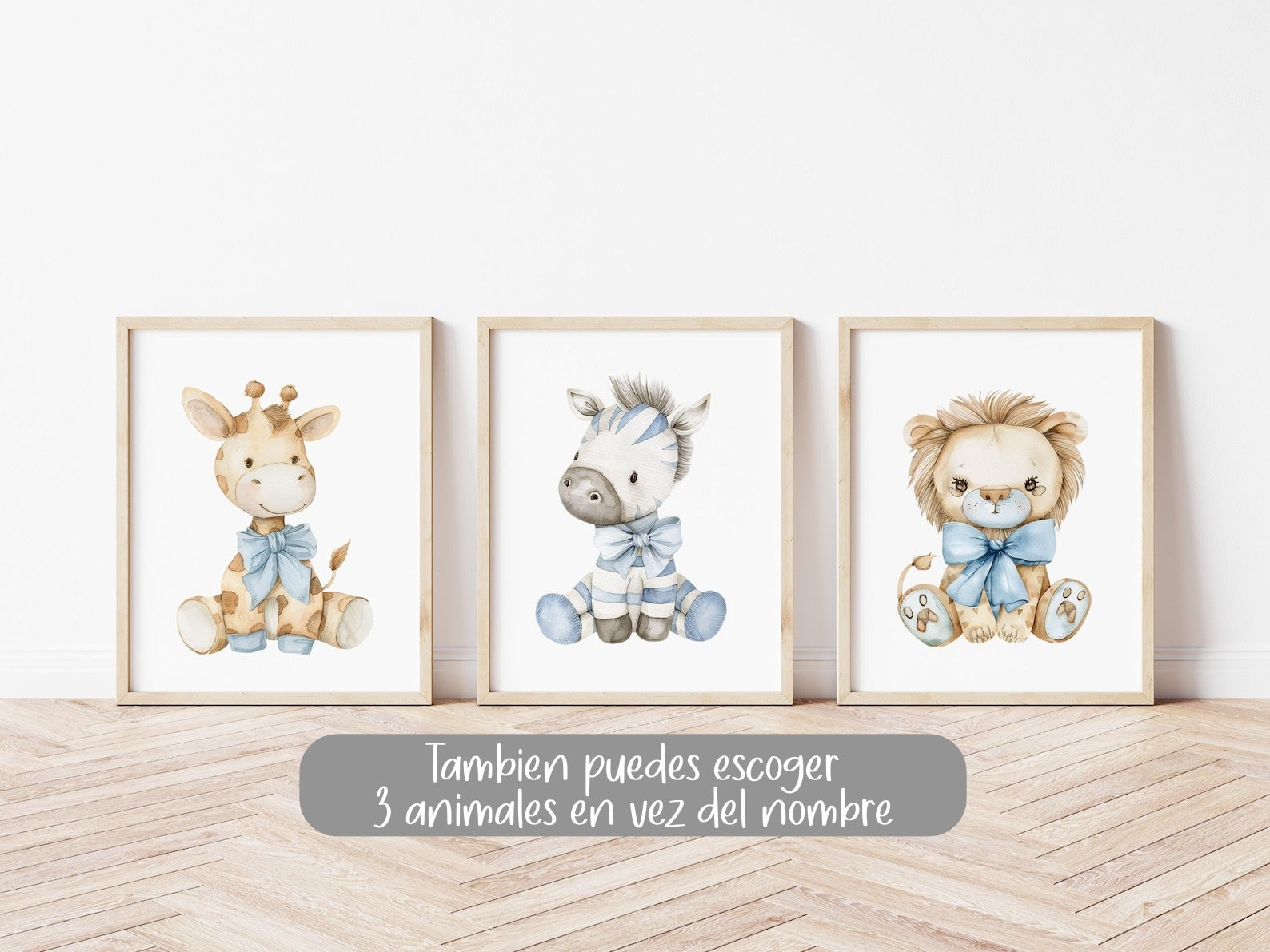 Cuadros Decorativos infantiles Modernos Animales Safari aventura Globo aerostatico, carro y Avion