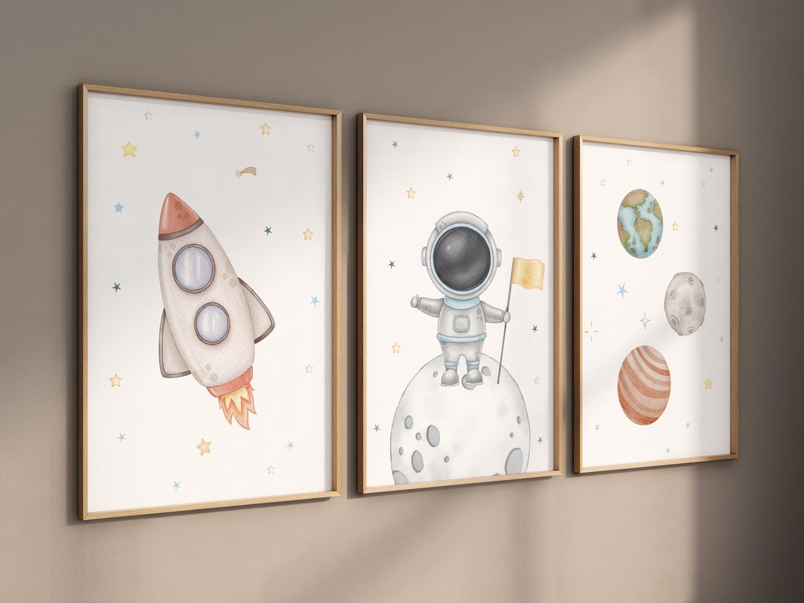 Cuadros Decorativos infantiles Modernos Astronautas en el espacio