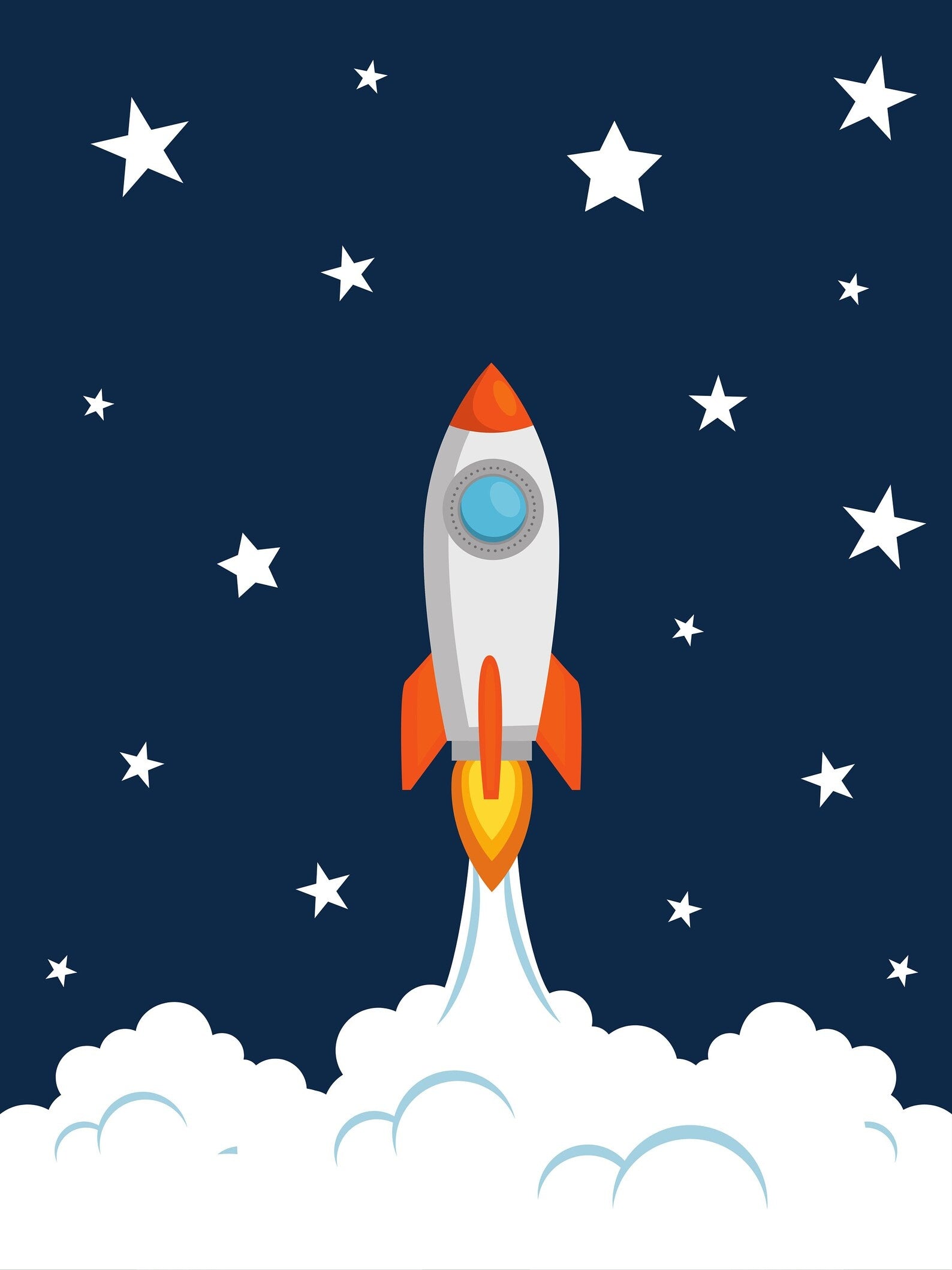 Cuadros Decorativos infantiles Modernos Astronautas, cohete y Galaxia