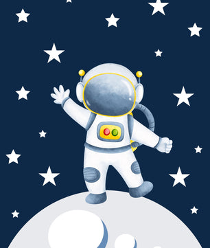 Cuadros Decorativos infantiles Modernos Astronautas, cohete y Galaxia