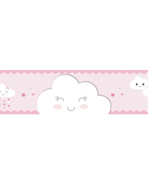 Cenefa infantil adhesiva Nube con lluvia de amor