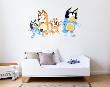 Vinilos decorativos Adhesivos infantiles de Pared Bluey Familia 1