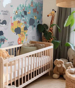Papel para paredes Mapa del mundo animal