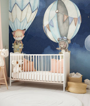 Papel para paredes Animales voladores azul o rosa