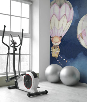 Papel para paredes Animales voladores azul o rosa