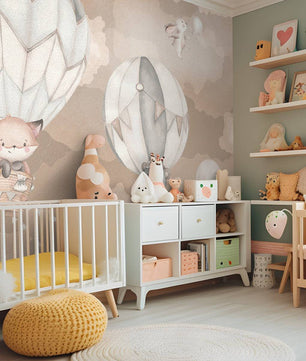 Papel para paredesAnimales voladores gris topo