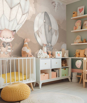 Papel para paredesAnimales voladores gris topo