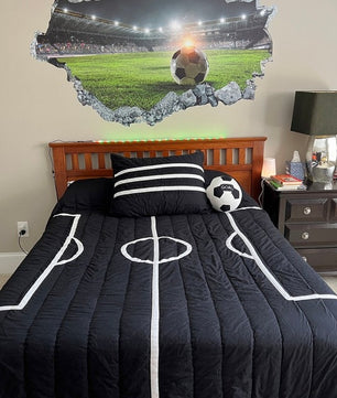 Vinilos decorativos Adhesivos infantiles de Pared estadio de futbol 3D niño