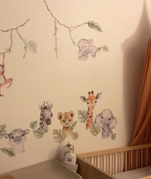 Vinilos decorativos Adhesivos infantiles de Pared  Conjunto de animales de Safari (0014)