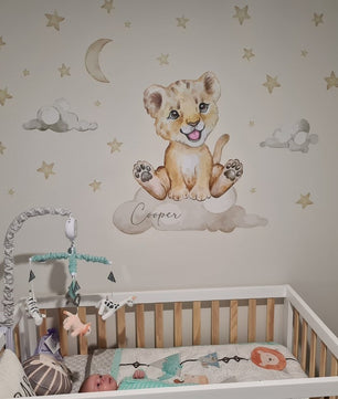 Vinilos decorativos Adhesivos infantiles de pared Animales leon niño (0022)