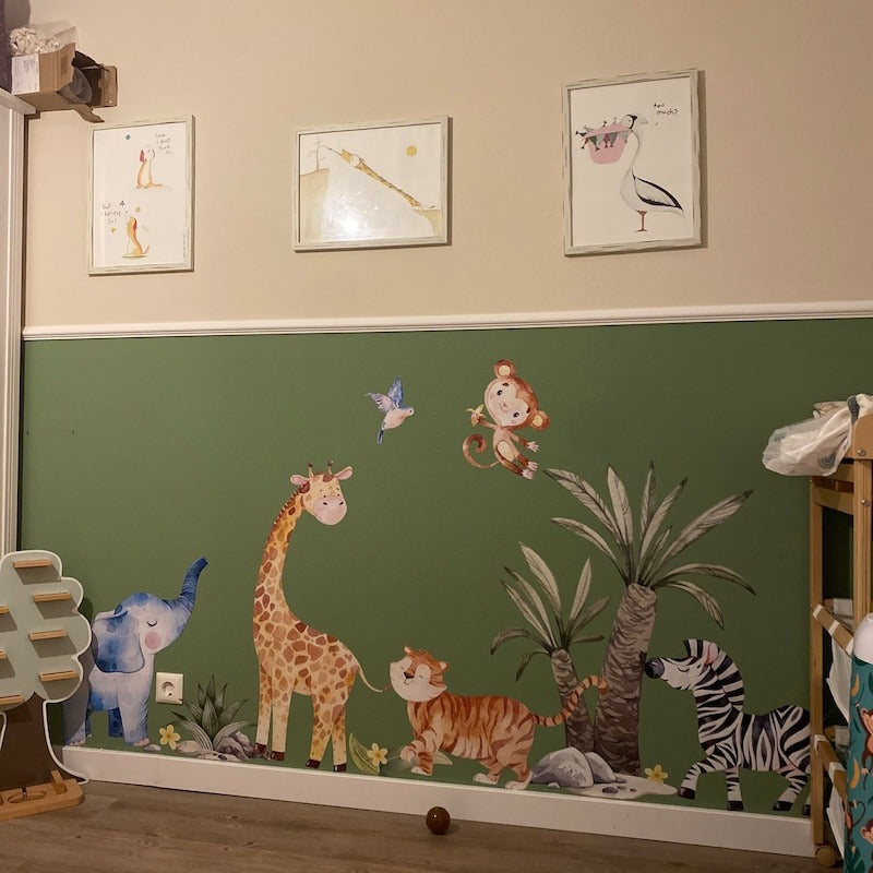 Vinilos decorativos Adhesivos infantiles de pared Animales de Safari niño (0021)