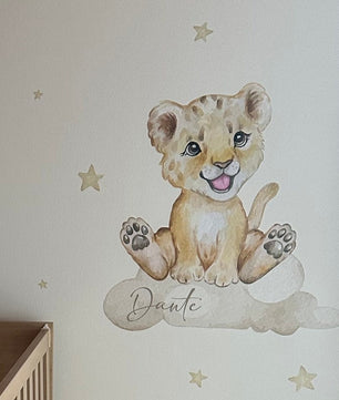 Vinilos decorativos Adhesivos infantiles de pared Animales leon niño (0022)