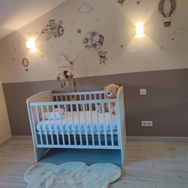 Vinilos decorativos Adhesivos infantiles de Pared de oso teddy marron