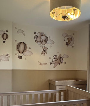 Vinilos decorativos Adhesivos infantiles de Pared de oso teddy marron