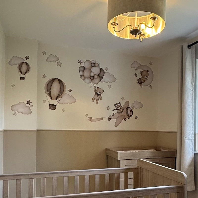 Vinilos decorativos Adhesivos infantiles de Pared de oso teddy marron