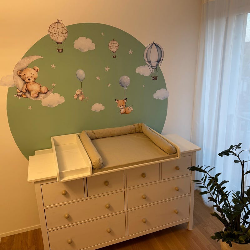 Vinilos decorativos Adhesivos infantiles de Pared Oso en la luna niño (0081)