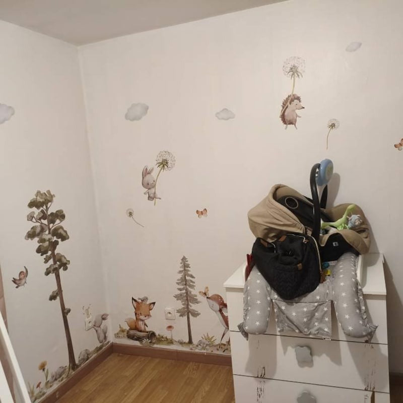 Vinilos decorativos Adhesivos infantiles animales del bosque 2 (0007)