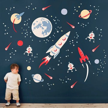 Vinilos decorativos Adhesivos infantiles de Pared  Conjunto Astronautas