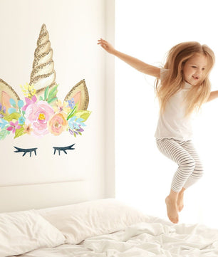 Vinilos decorativos Adhesivos infantiles de Pared cuerno unicornio  niña 6